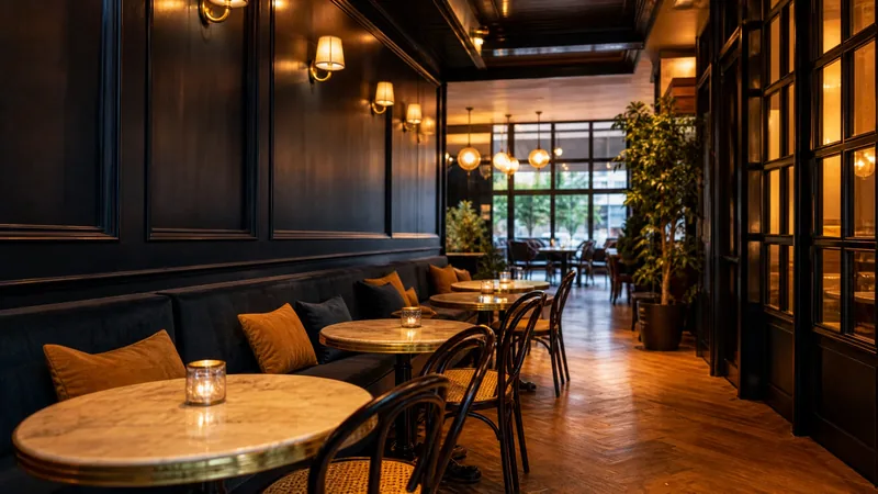 Warm cafe interior with bistro tables, Kansas Food License Guide